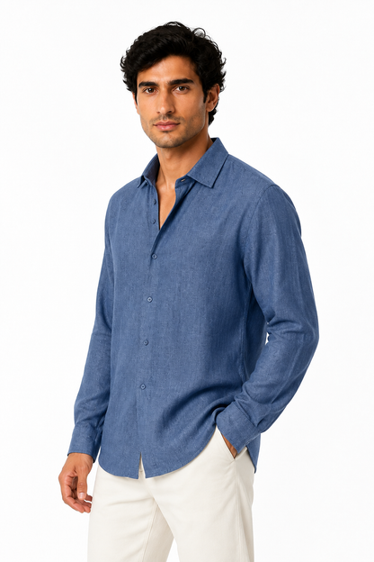 Men's Button-Up Shirt Relaxed Fit Long Sleeves | Glitz & Fashion