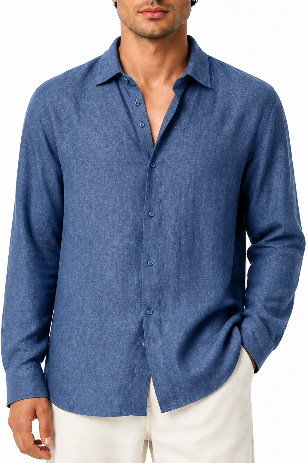 Men's Button-Up Shirt Relaxed Fit Long Sleeves | Glitz & Fashion