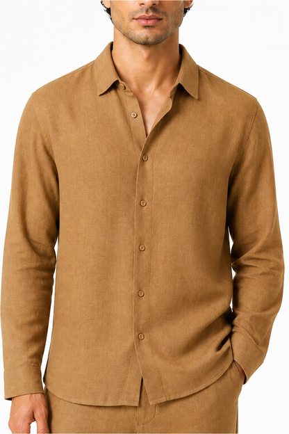 Men's Button-Up Shirt Relaxed Fit Long Sleeves | Glitz & Fashion