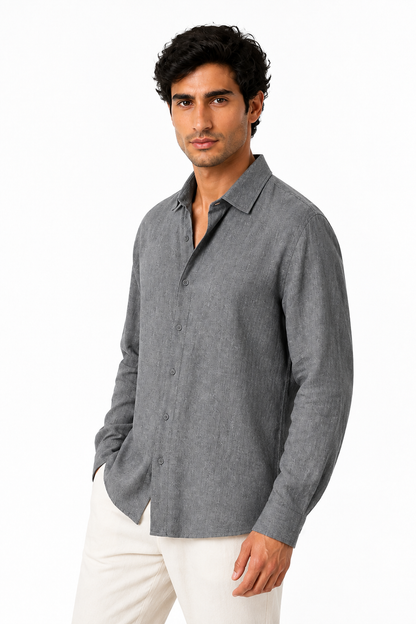 Men's Button-Up Shirt Relaxed Fit Long Sleeves | Glitz & Fashion