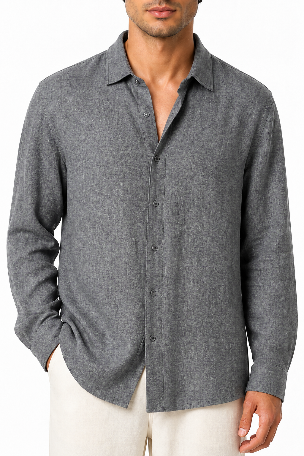 Men's Button-Up Shirt Relaxed Fit Long Sleeves | Glitz & Fashion