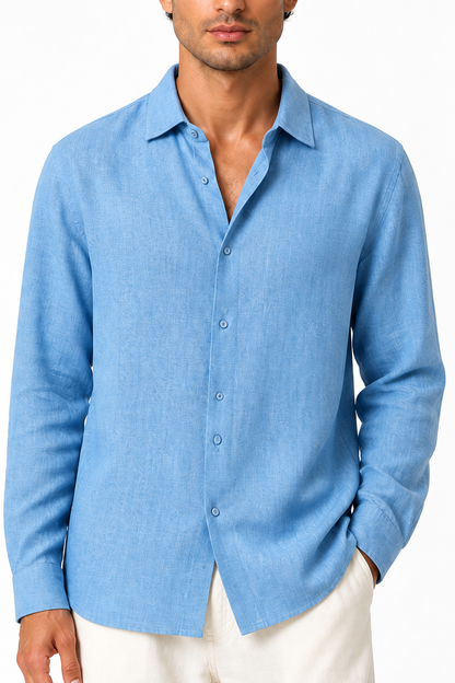 Men's Button-Up Shirt Relaxed Fit Long Sleeves | Glitz & Fashion