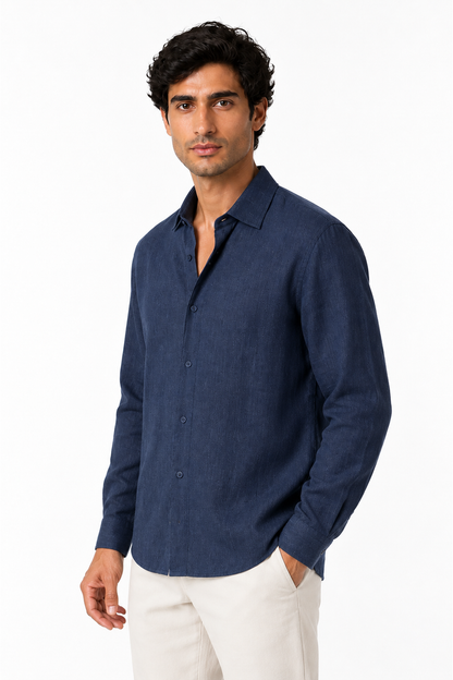 Men's Button-Up Shirt Relaxed Fit Long Sleeves | Glitz & Fashion