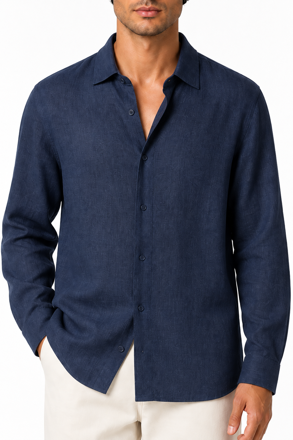Men's Button-Up Shirt Relaxed Fit Long Sleeves | Glitz & Fashion