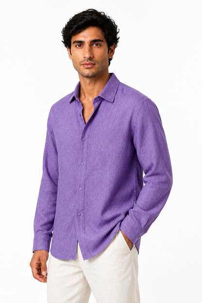 Men's Button-Up Shirt Relaxed Fit Long Sleeves | Glitz & Fashion