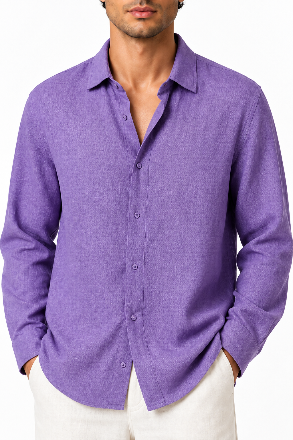 Men's Button-Up Shirt Relaxed Fit Long Sleeves | Glitz & Fashion