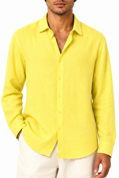 Men's Button-Up Shirt Relaxed Fit Long Sleeves | Glitz & Fashion
