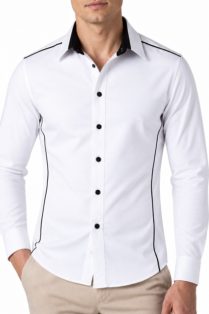 Men's Shirt Slim Fit Contrast Collar | Glitz & Fashion