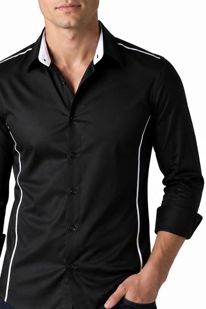 Men's Shirt Slim Fit Contrast Collar | Glitz & Fashion