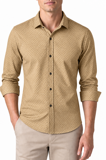 Men's Dress Shirt Polka-Dot Pattern Tailored Fit | Glitz & Fashion