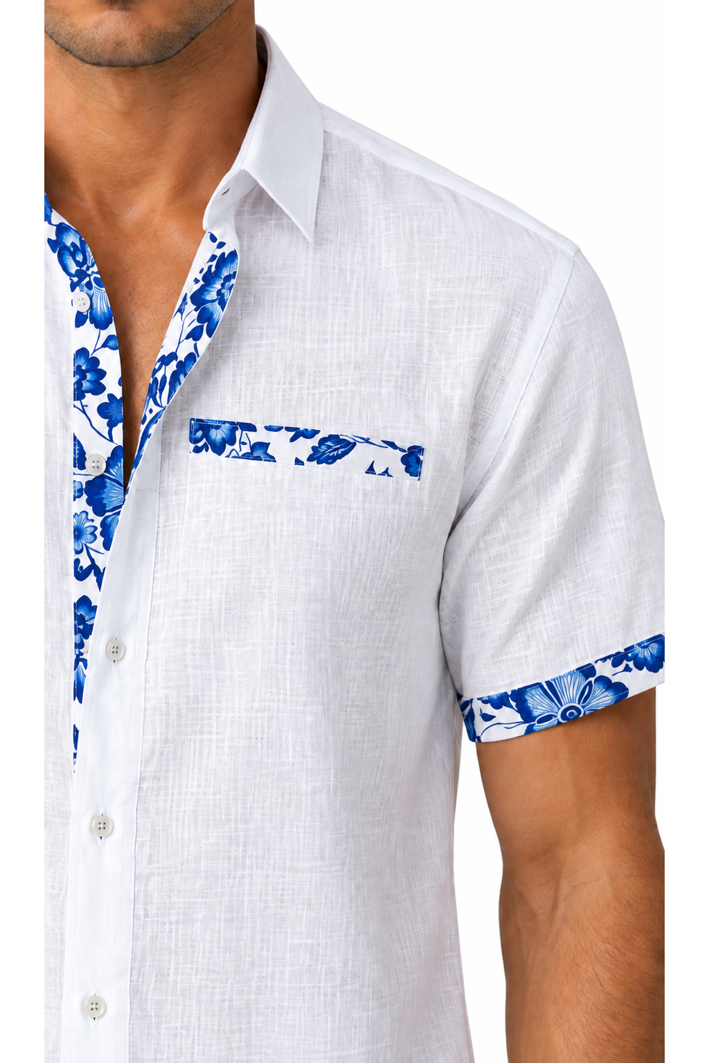 Men's Vacation Shirt Floral Trim Relaxed Fit | Glitz & Fashion