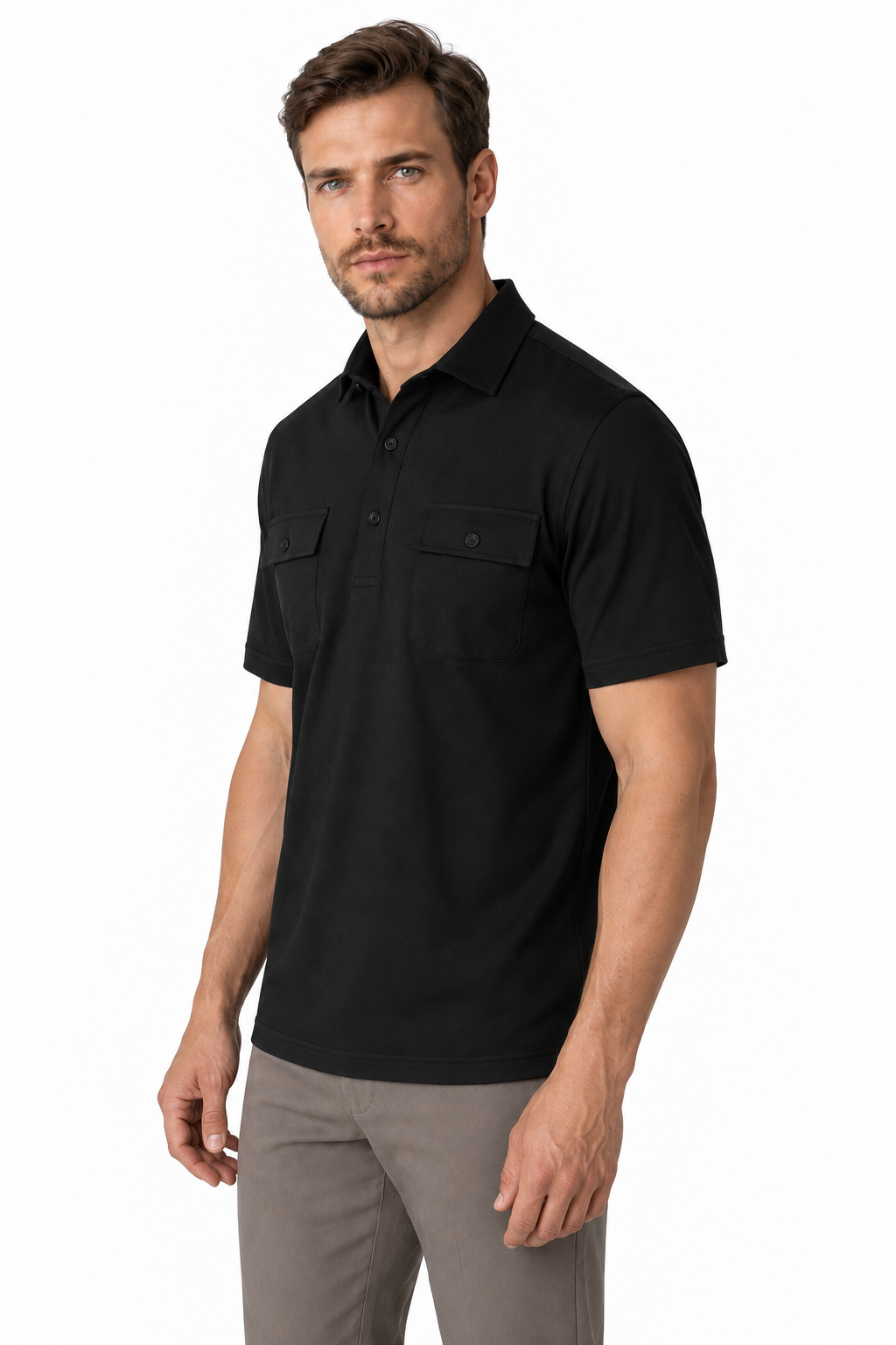 Men's Polo Shirt Utility Pocket Casual Fit | Glitz & Fashion