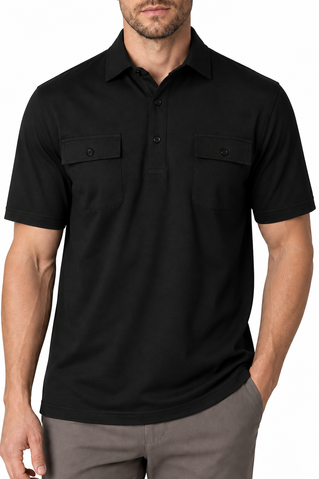 Men's Polo Shirt Utility Pocket Casual Fit | Glitz & Fashion