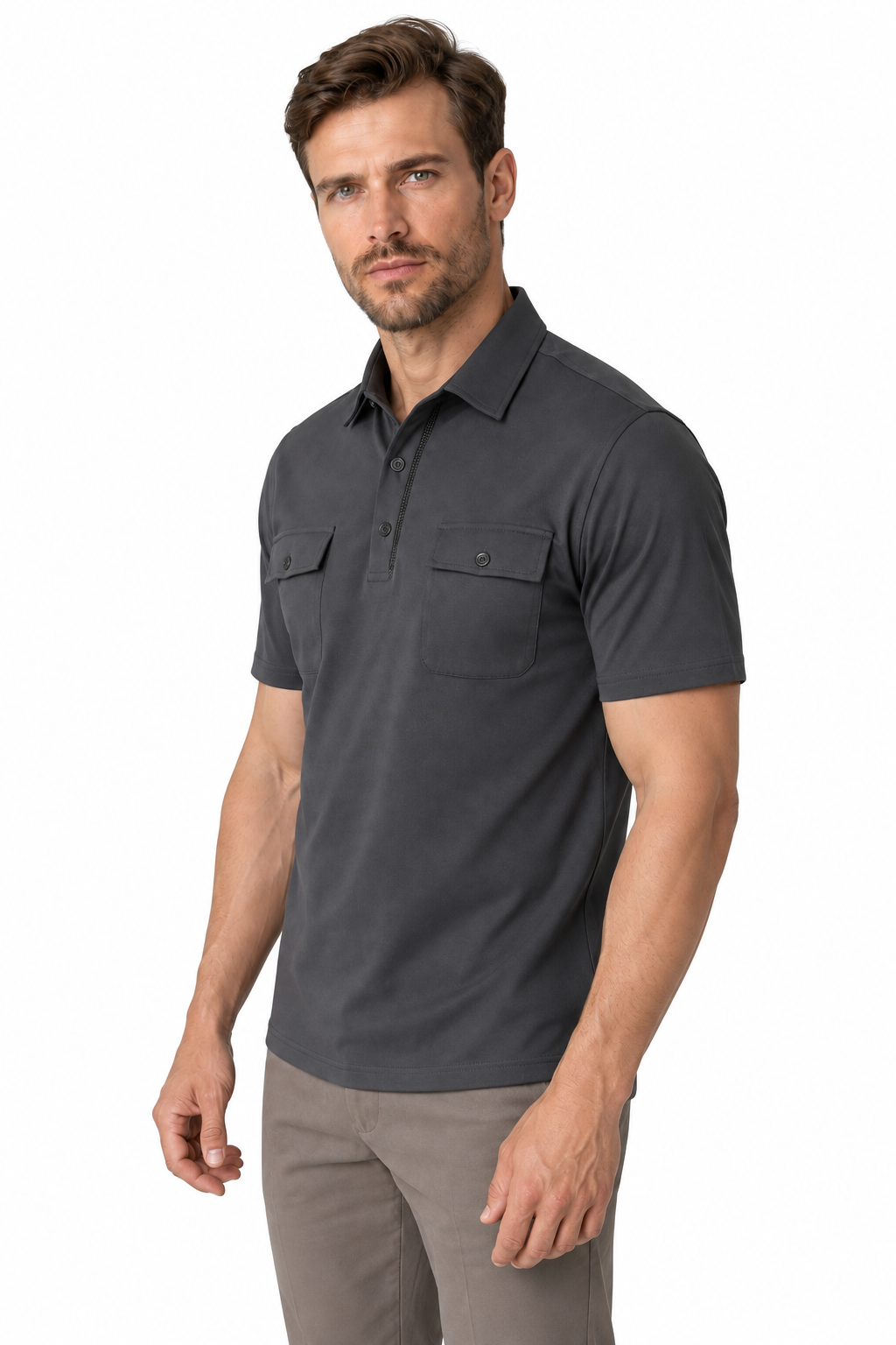Men's Polo Shirt Utility Pocket Casual Fit | Glitz & Fashion