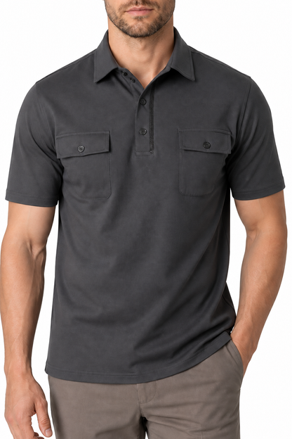 Men's Polo Shirt Utility Pocket Casual Fit | Glitz & Fashion