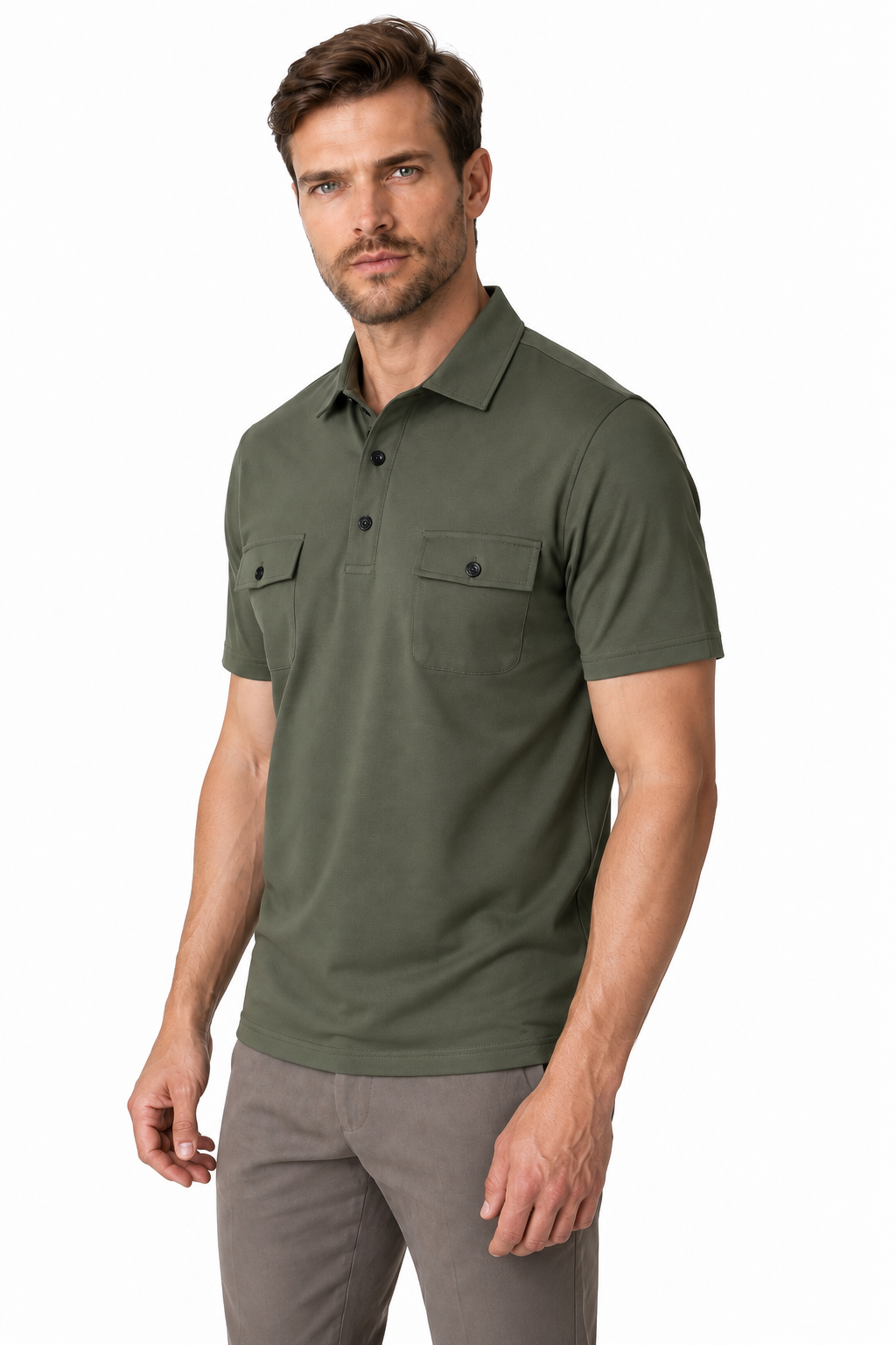 Men's Polo Shirt Utility Pocket Casual Fit | Glitz & Fashion