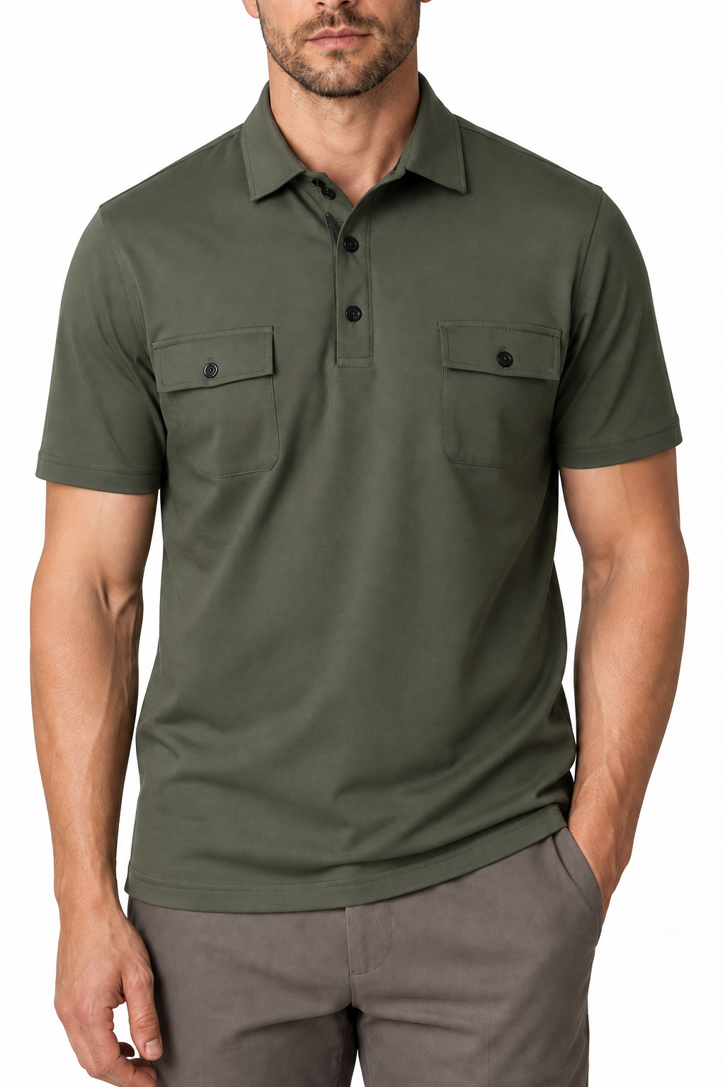 Men's Polo Shirt Utility Pocket Casual Fit | Glitz & Fashion