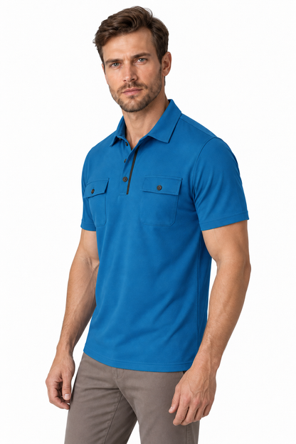 Men's Polo Shirt Utility Pocket Casual Fit | Glitz & Fashion