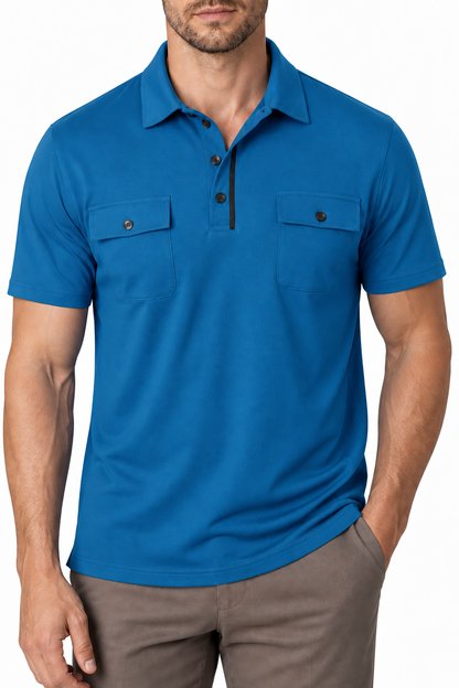 Men's Polo Shirt Utility Pocket Casual Fit | Glitz & Fashion