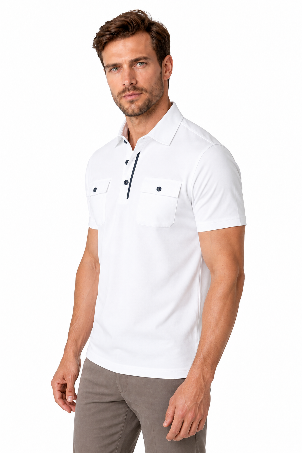 Men's Polo Shirt Utility Pocket Casual Fit | Glitz & Fashion