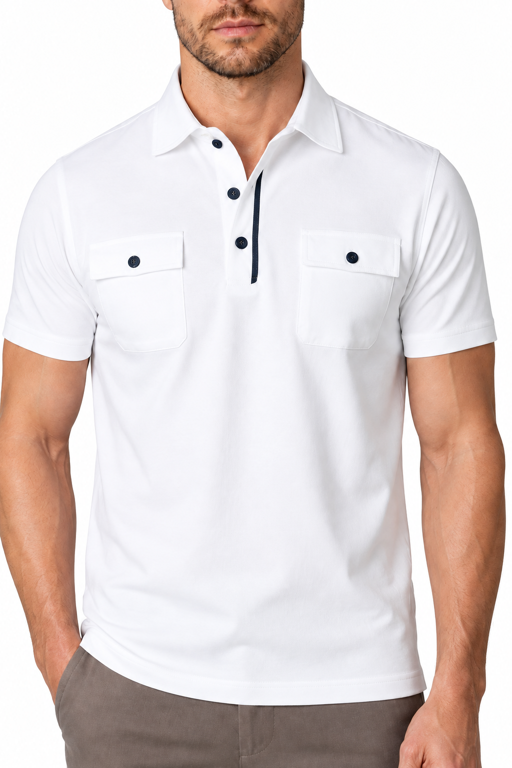 Men's Polo Shirt Utility Pocket Casual Fit | Glitz & Fashion