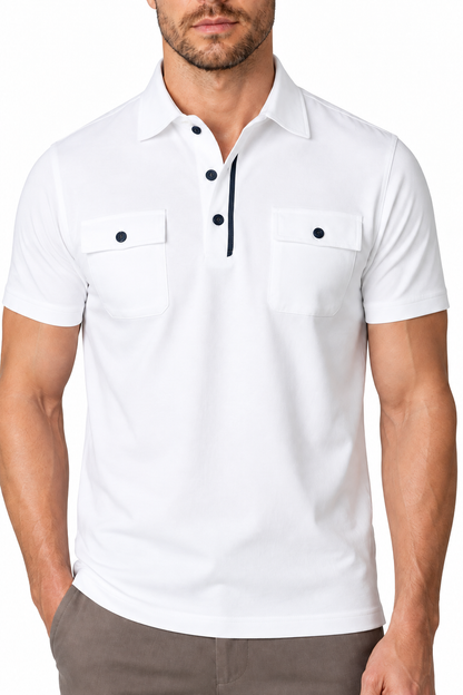 Men's Polo Shirt Utility Pocket Casual Fit | Glitz & Fashion