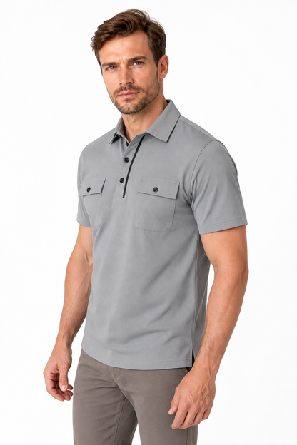 Men's Polo Shirt Utility Pocket Casual Fit | Glitz & Fashion