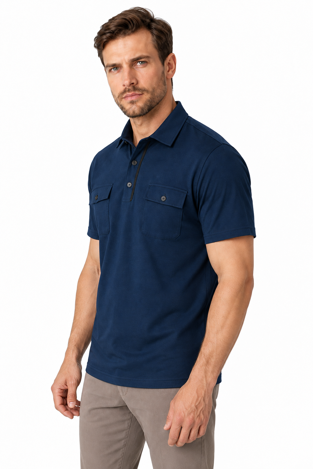 Men's Polo Shirt Utility Pocket Casual Fit | Glitz & Fashion