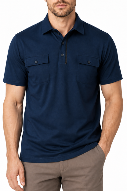 Men's Polo Shirt Utility Pocket Casual Fit | Glitz & Fashion