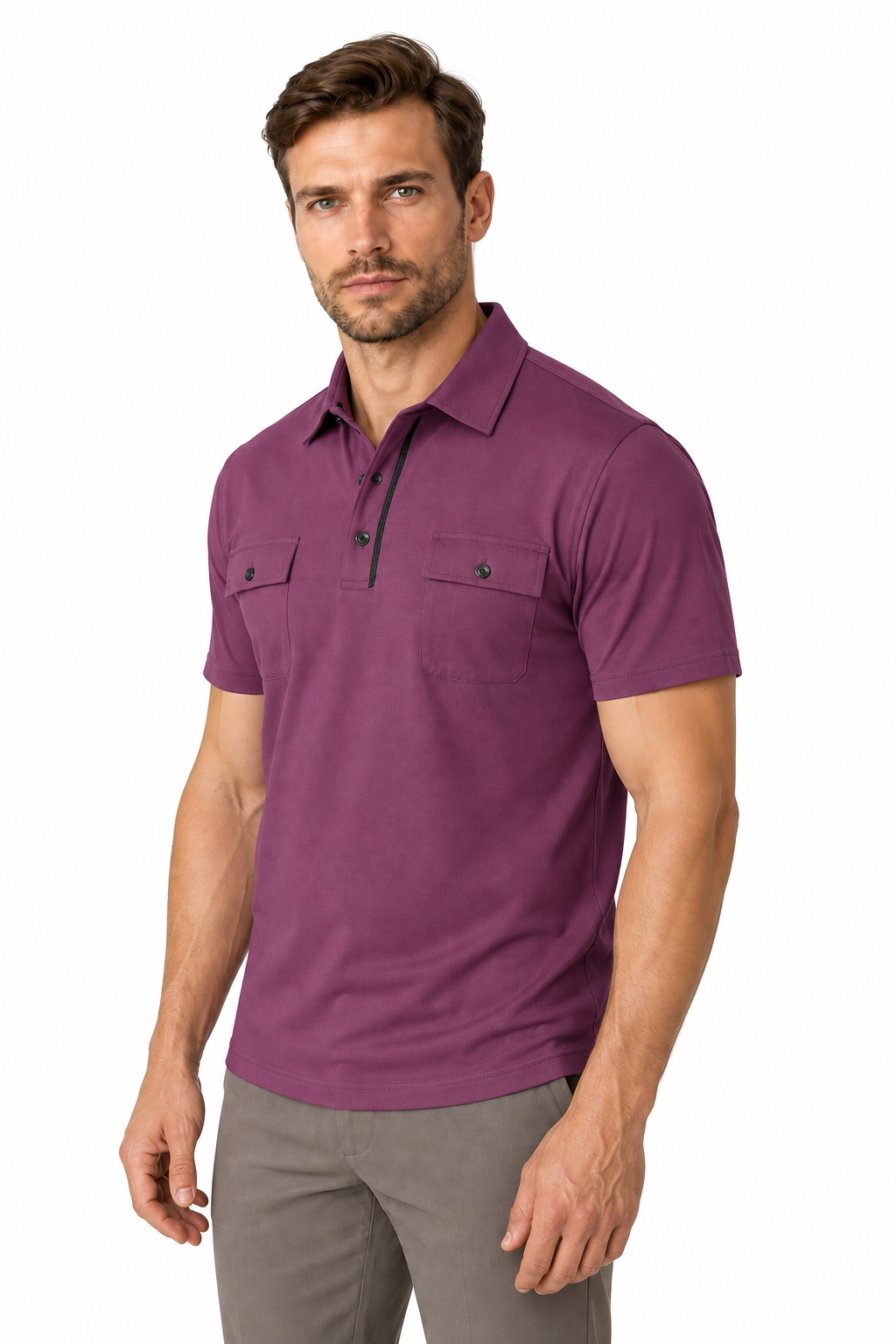 Men's Polo Shirt Utility Pocket Casual Fit | Glitz & Fashion
