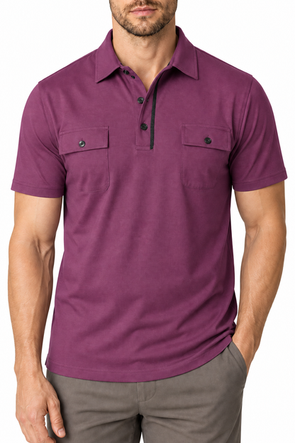 Men's Polo Shirt Utility Pocket Casual Fit | Glitz & Fashion